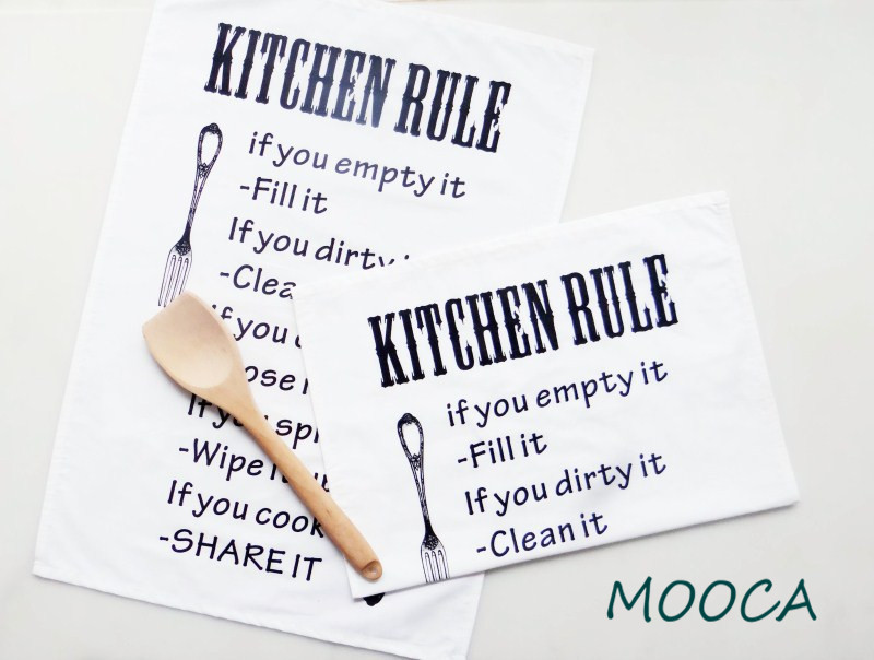 

MOOCA kitchen rule Towels Kitchen Napkins 100% Cotton Cloth 40x60cm