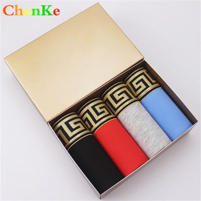

Hot Sale Men Cotton Boxer Shorts Men Widening Gold Belt Heathy Underwear Brand Mens Boxers Male Panties 7 Colors, Three pcs 001 no box