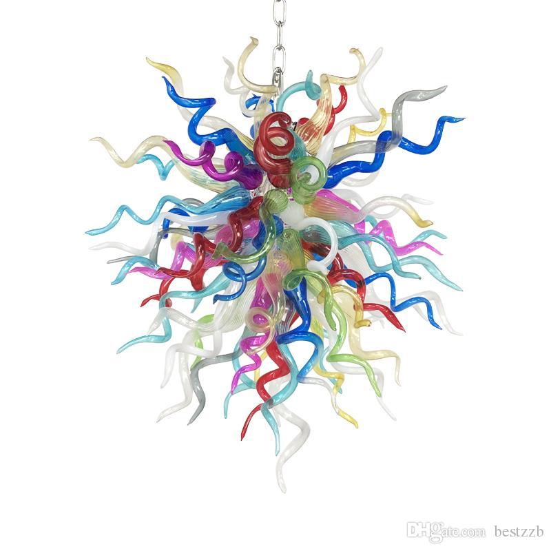 Fashion Decorative Modern Chandelier Lighting LED Lights Hand Blown Colored Glass Chandelier Venetian Glass Pendant Lights-image-524897934