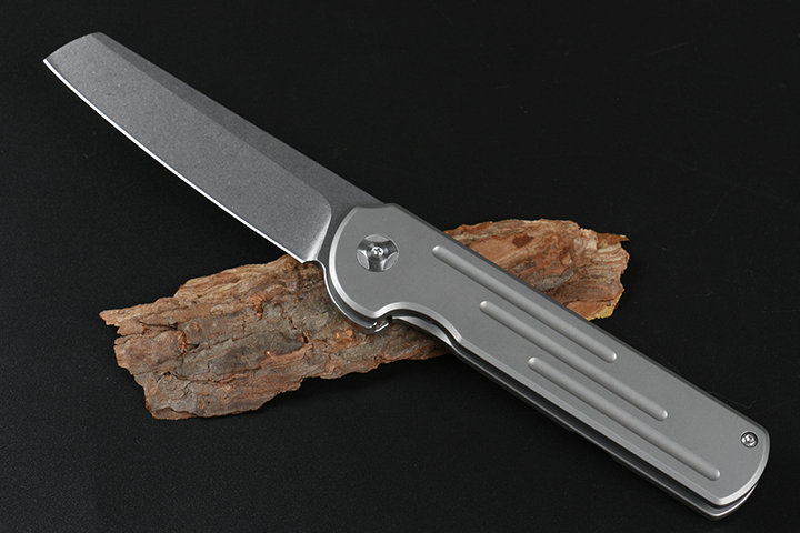 

High Quality JA14 Ball Bearing Flipper Folding Knife D2 Stone Wash Blade TC4 Titanium Alloy Handle EDC Pocket Folding Knives Tools