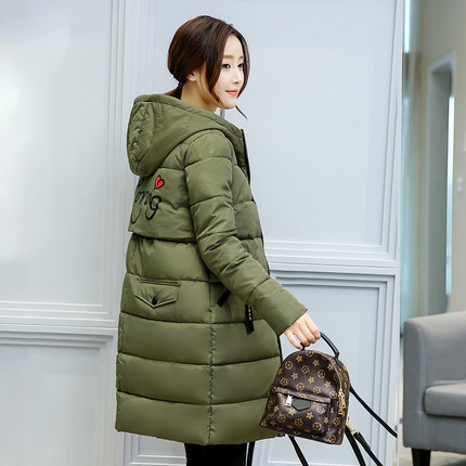 

Women Winter Jackets Long Padded cotton coats Slim Female Printting Hood Outwear Plus Size Casaco Inverno LX1161, Black