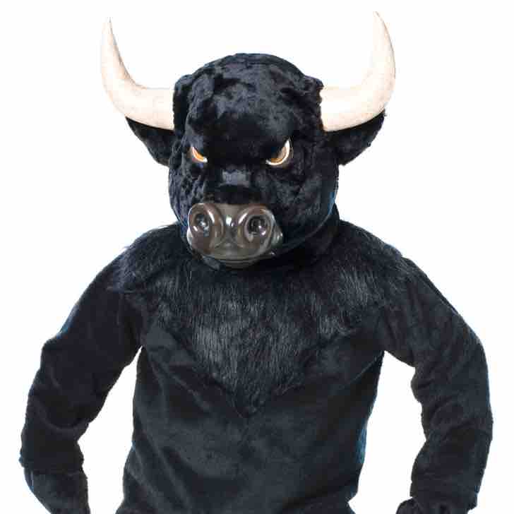 

Custom Black bull mascot costume free shipping