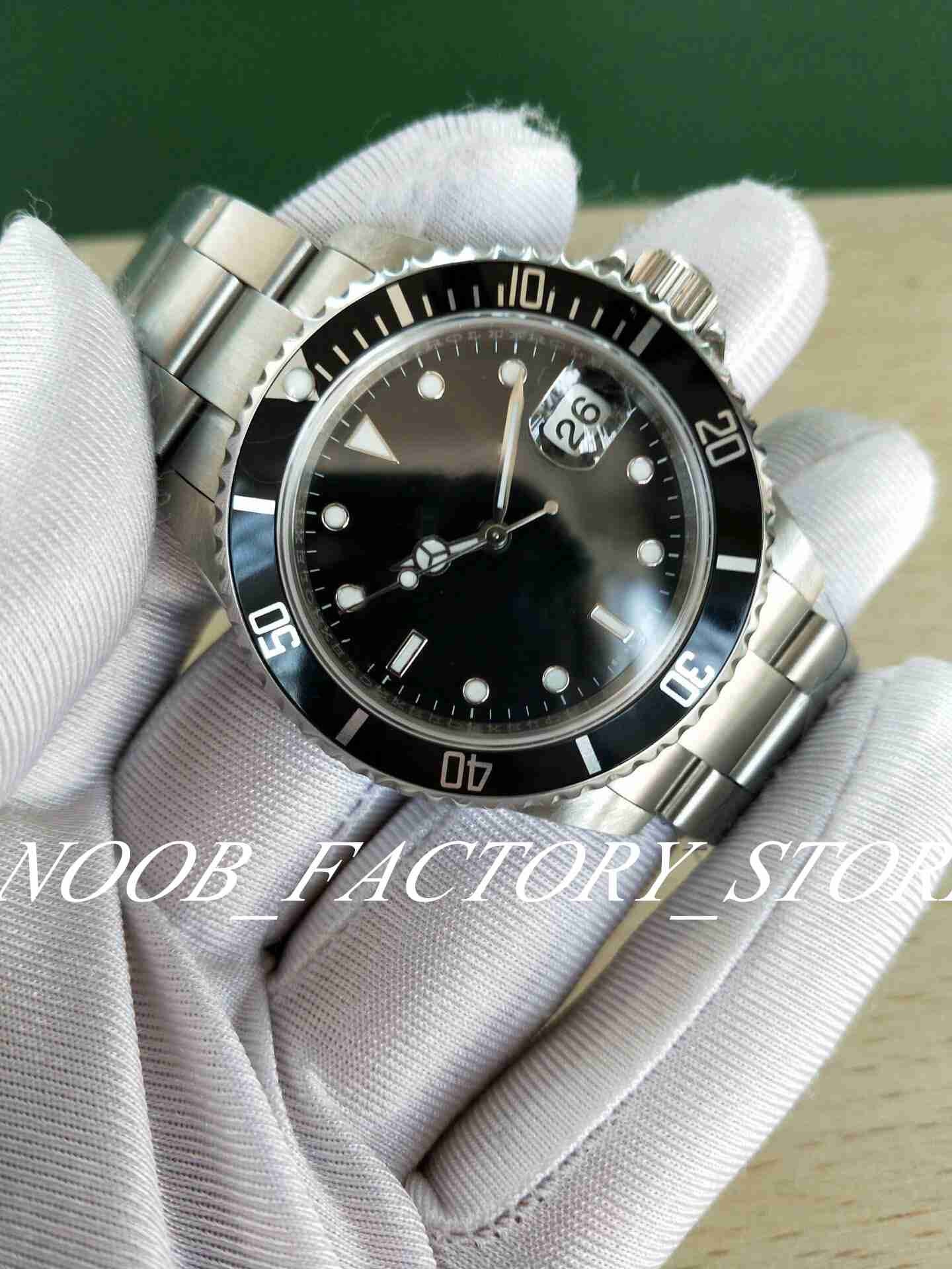 

Vintage Watches Mens Automatic BP Factory 2813 Antique Watch Men Black Green Alloy Bezel Steel 50th Anniversary 16610 Dive Wristwatch, Slivery;brown