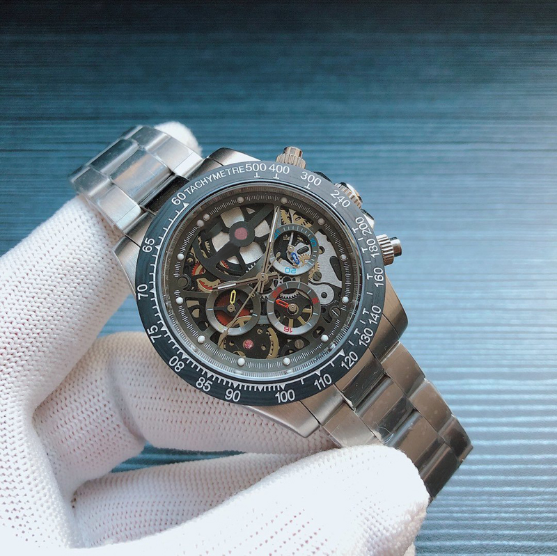 

Top mens watch Colombian racing driver juan-pablo Montoya customized 116500 automatic movement modified 4130 hollow 40MM dial sapphire glass, Silver
