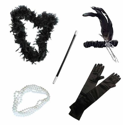 

1920s Flapper girl fancy dress Accessories Ladies Cosplay Costume 20s Theme Charleston Party Outfit Event Hen Party Photobooth Props