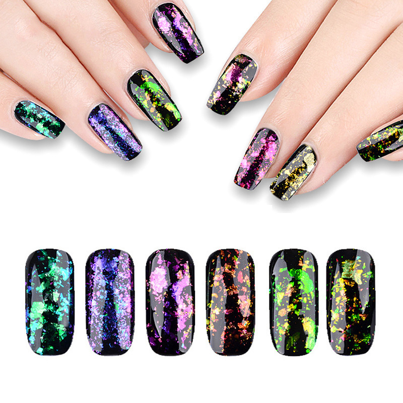 

Fashion Manicure Light Color Brocade Powder Transparent Irregular Foil Shell Angle Brocade Powder Sequined Starry Dazzling Pink