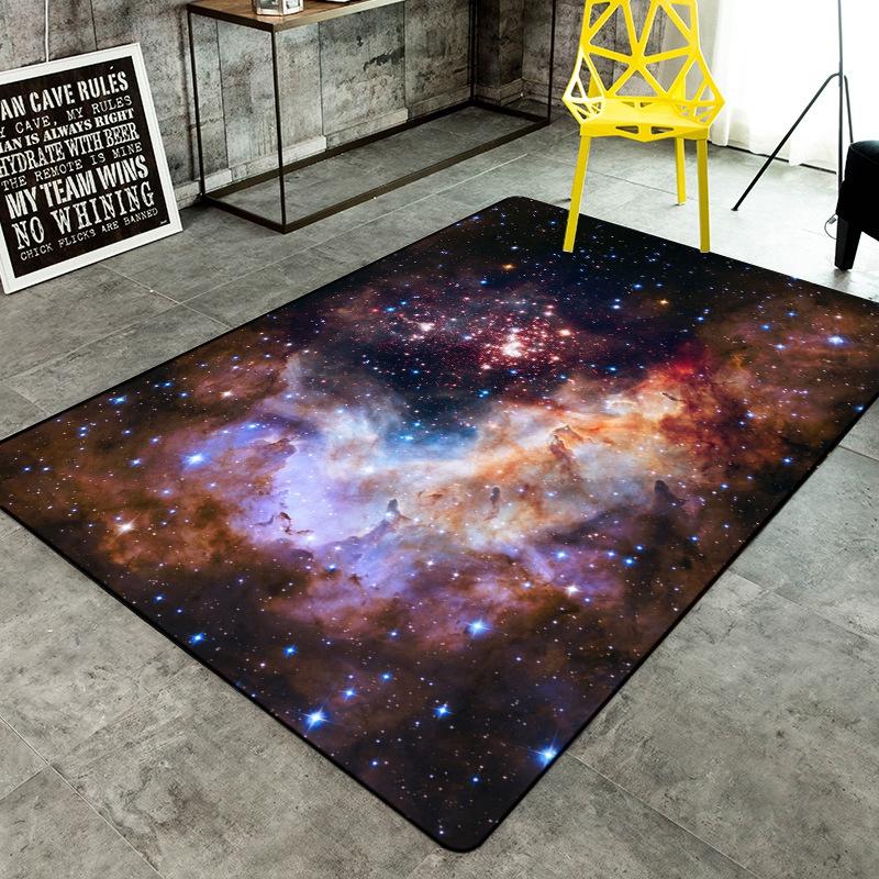 

3D Galaxy Space Rugs and Carpets for Hallway Living Room Bedroom Coffee Table Floor Mats Universe Pattern Anti-Slip Carpet