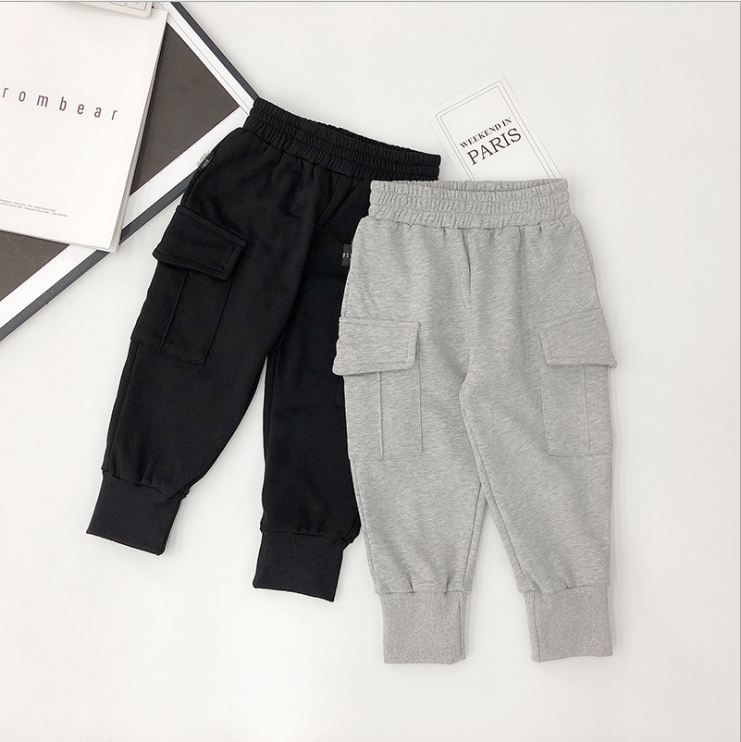 

kids Bottoming Pants little girl boys clothes Spring Autumn fashion clothing Elastic Waist Sport Pants for Christmas Free, Black