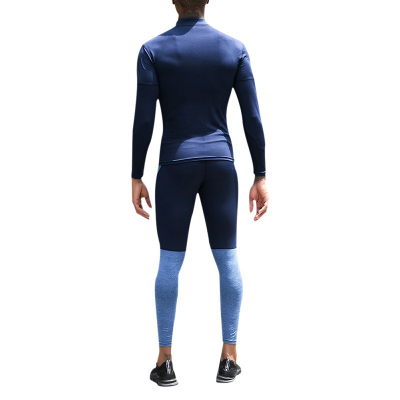 

Men Sports T-shirt Quick-drying Breathable Stand Collar Long Sleeve, Black