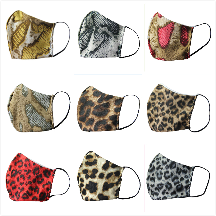 

3D Leopard Printed Protective Face Masks Dust Cotton Anti Dust Face Mask Mouth Washable Reusable Cloth Masks Protectio for Cycling