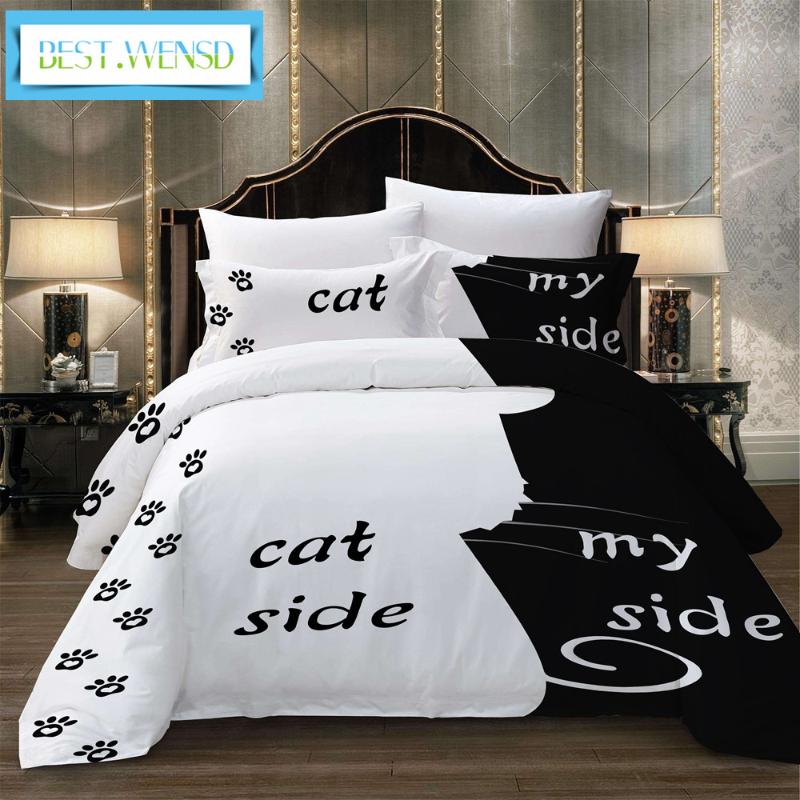 

BEST.WENSD quality dog side and my side king size bedding set comforter set edredom-no bed sheet ropa de cama california king, As picture