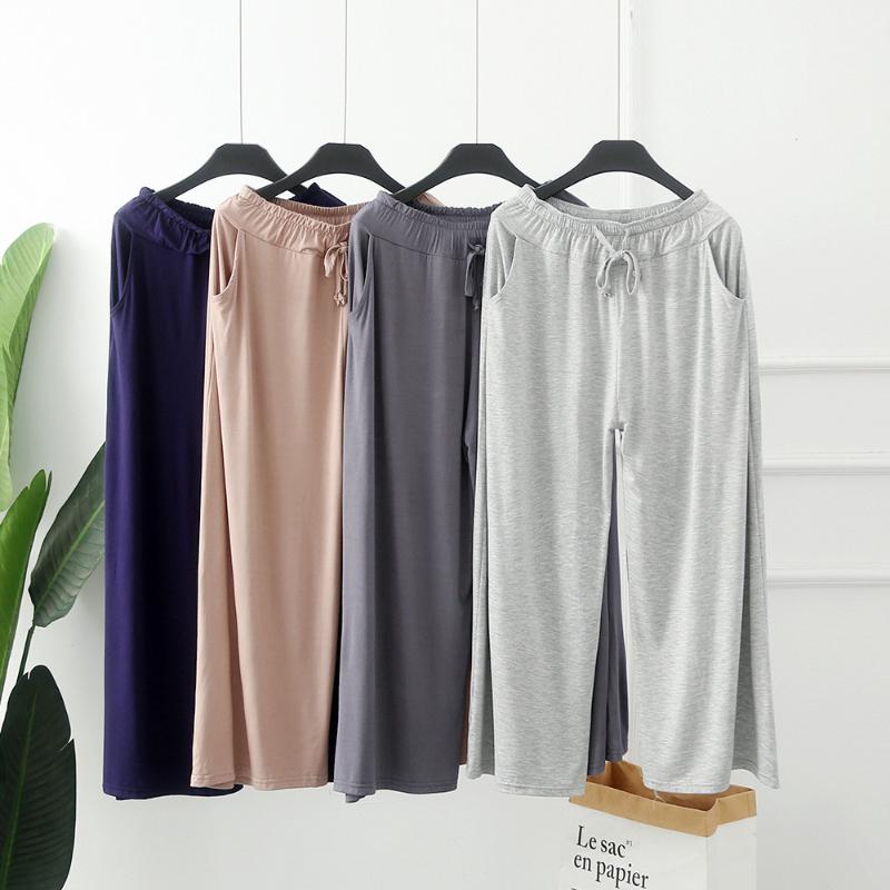 

Fdfklak Cotton Sleeping Trousers Women Pajama Bottoms Summer Loose Pyjama Pants Night Wear Lounge Pink/Black Sleep Pants