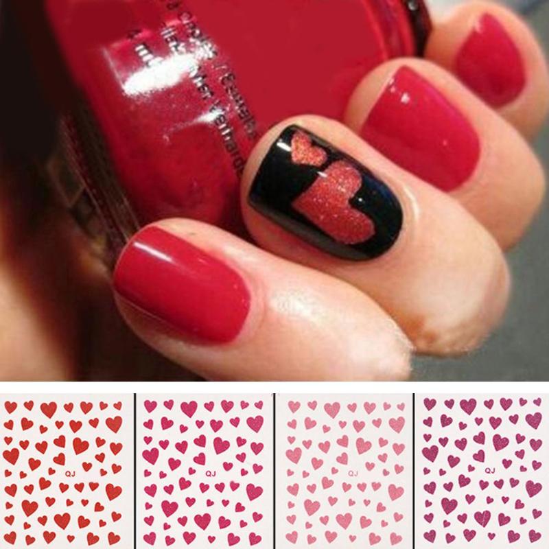 

Fashion Love Heart Design Nail Art Sticker Decal Manicure Nail Tip Decoration, Black