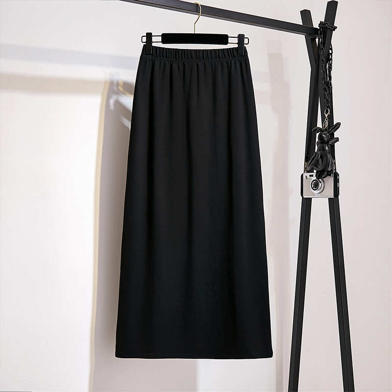 

COIGARSAM 4XL Plus Size Women Skirt New Spring Summer High Waist Skirts Black 1943
