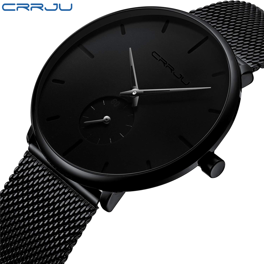 

CRRJU Full Steel Watch Men Luxury Casual Watch Famous Dress Fashion Quartz Watches Unisex Ultra Thin Wristwatch erkek kol saati, Slivery;brown
