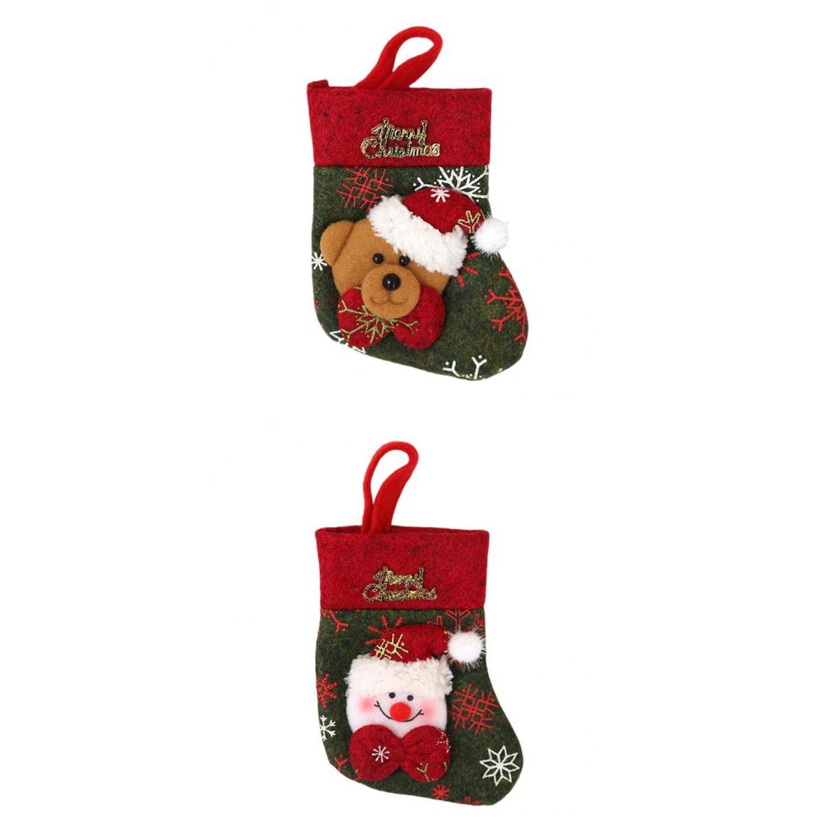 

2pcs non-woven cloth christmas stockings xmas decor supplies gift bags
