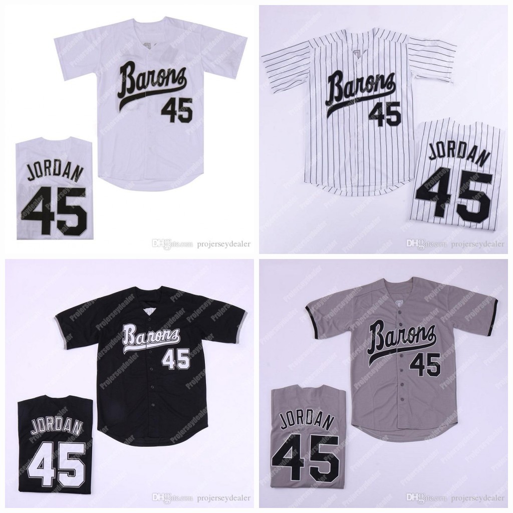 

Mens Birmingham Barons Jersey Michael Rookie 45 White Grey Black Baseball Jersey Double Stitched Name and Number IN STOCK FRee Shipping