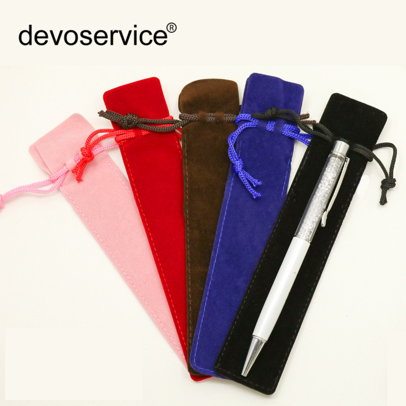 

5pcs Double-sided Thick Flannel Beam Pen Bags Crystal Pens Pen Bags Plush Cloth Gifts Bag Student Stationery Office Supplies