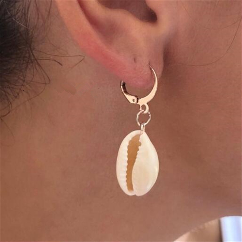 

Abroad Ocean Wind Shell Earrings Sexy Natural Seashell Snail Eardrop Ear Hook Earring