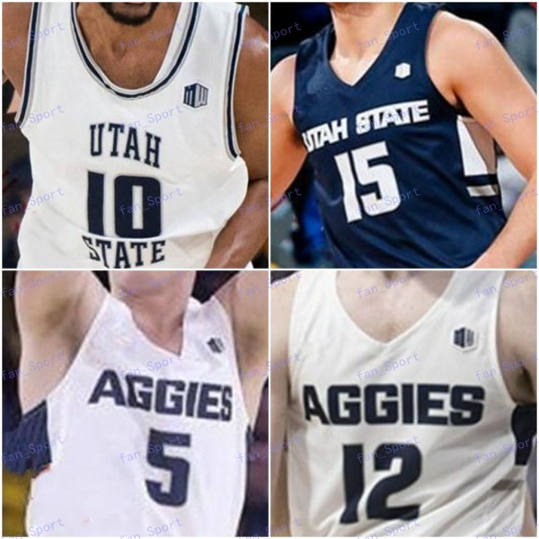 

Custom Utah State Aggies Basketball Jersey 5 Sam Merrill 23 Neemias Queta 2 Sean Bairstow 13 Liam McChesney Brock Miller Utah State Jersey, Black