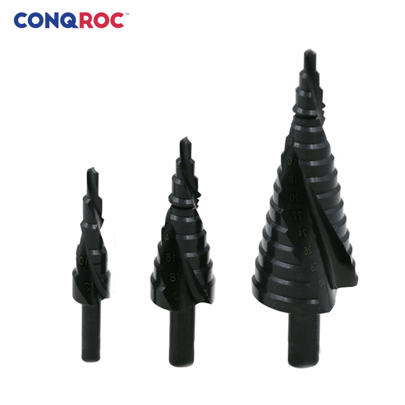 

3 Pieces 4-12mm 4-20mm 4-32mm HSS4241 Step Drill Bits Set Nitride Coated Wood Metal Hole Cutter Pagoda Drill Bits Kit