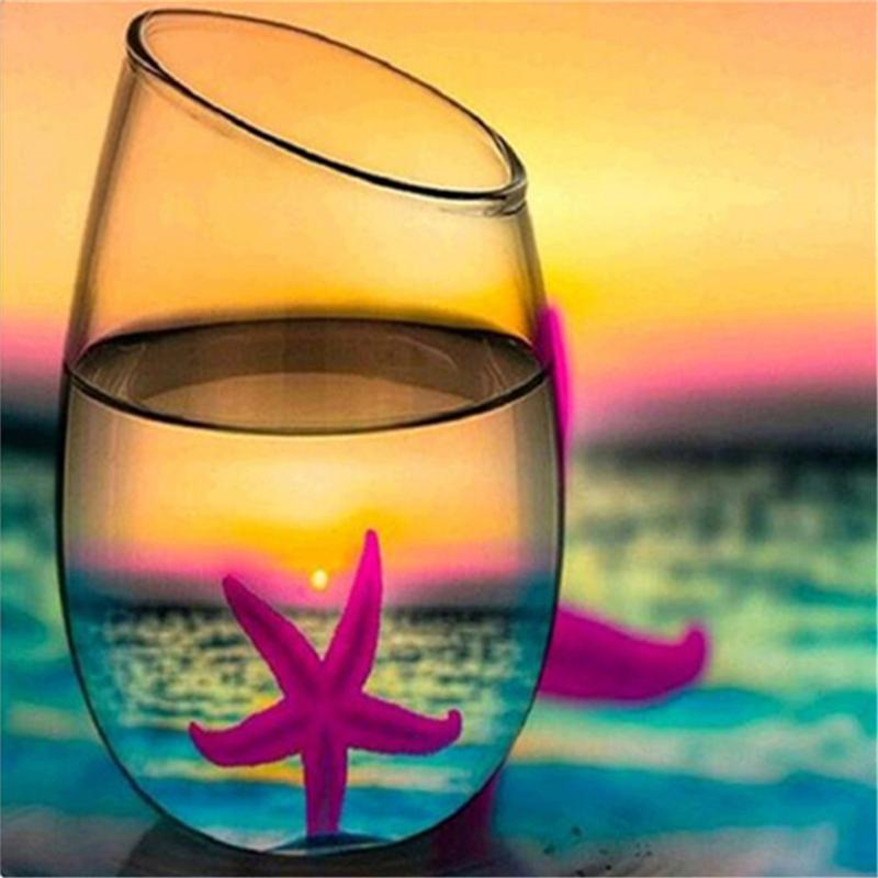 

5D round diamond painting Coastal scenery cross stitch diamond embroidery set home decoration handmade gift30X30cm