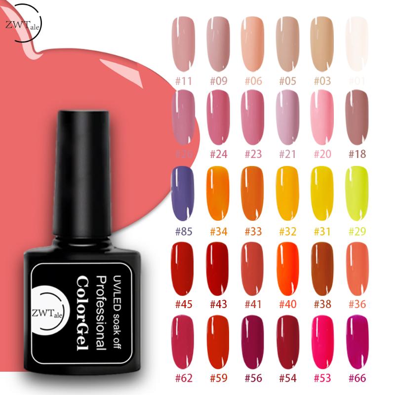 

UV Gel Nail Polish Manicure Semi Permanent Varnish top coat UV LED Gel Varnish Soak Off Nail Art, 24