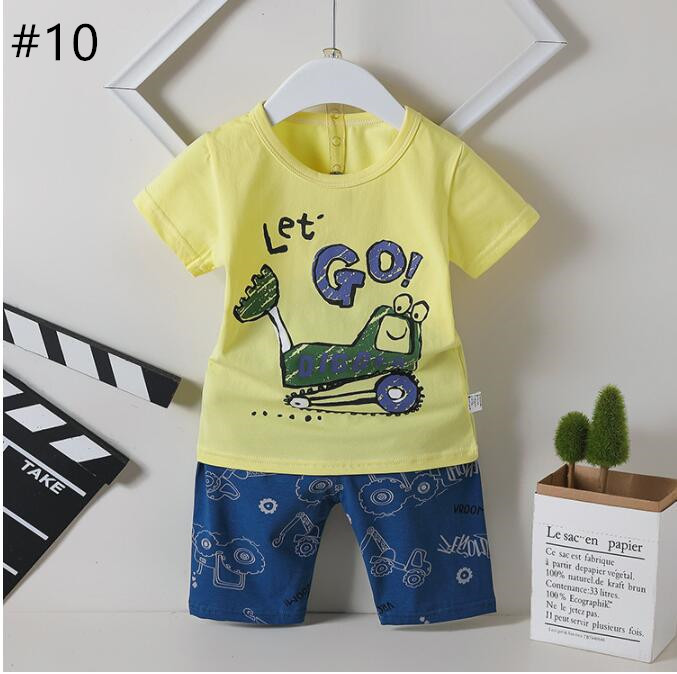 

Boys Girls Short Sleeve Cotton Round Neck T-Shirt and Short Trousers Suits Children Summer Short Tops and Pant Set Two Pieces YGY 001, #22