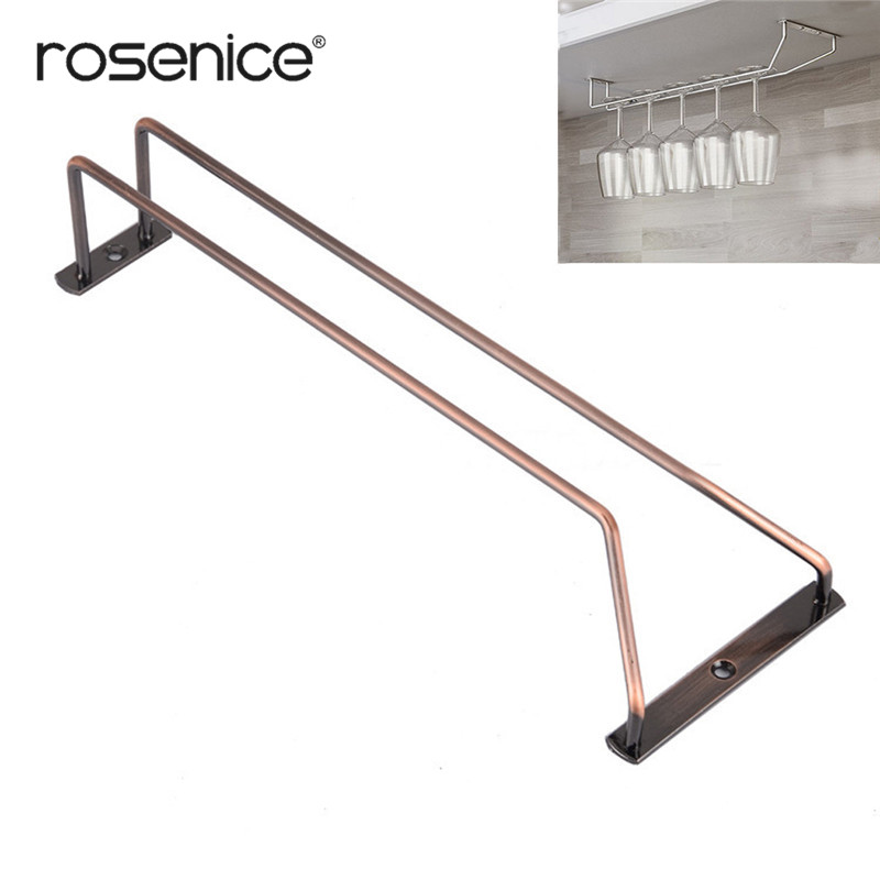 

35cm Bronze Stemware Wine Rack Holder Under Cabinet Shelf Wine Glass Hanger Storage Hanging Rail for Bar or Kitchen
