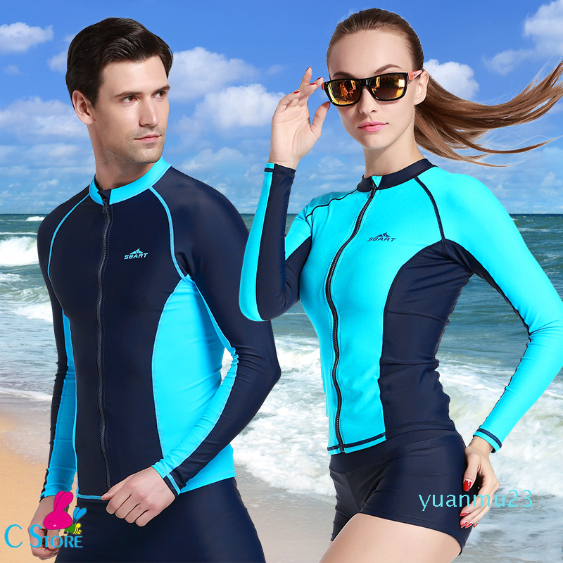 Wholesale-Men's UV Sun Protection Long Sleeve Rash Guard Wetsuit Top Swimwear Solid Men Competitive Shirt Swim Suit Tops Kitesurf