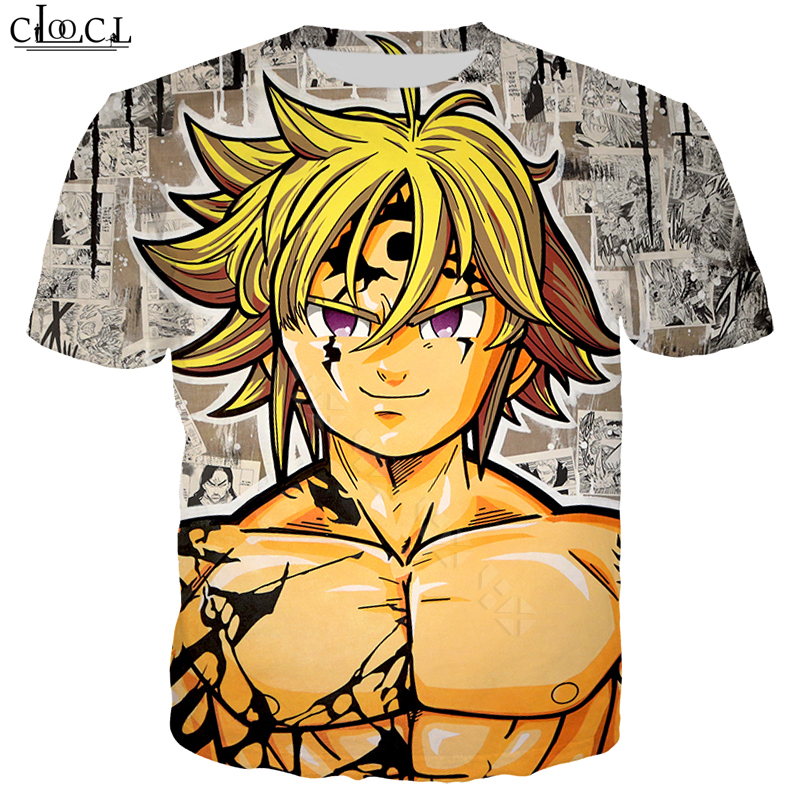 

Hipster Style Men T Shirts Anime The Seven Deadly Sins 3D Full Printing Fashion Short Sleeve Unisex Streetwear Tops, T shirt 1