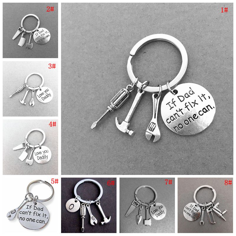 

Metal Small Tools Keychain Keyring Letter Print Car Keychain Personalize Gadget Keyring Birthday Father's Day Gift VT1741