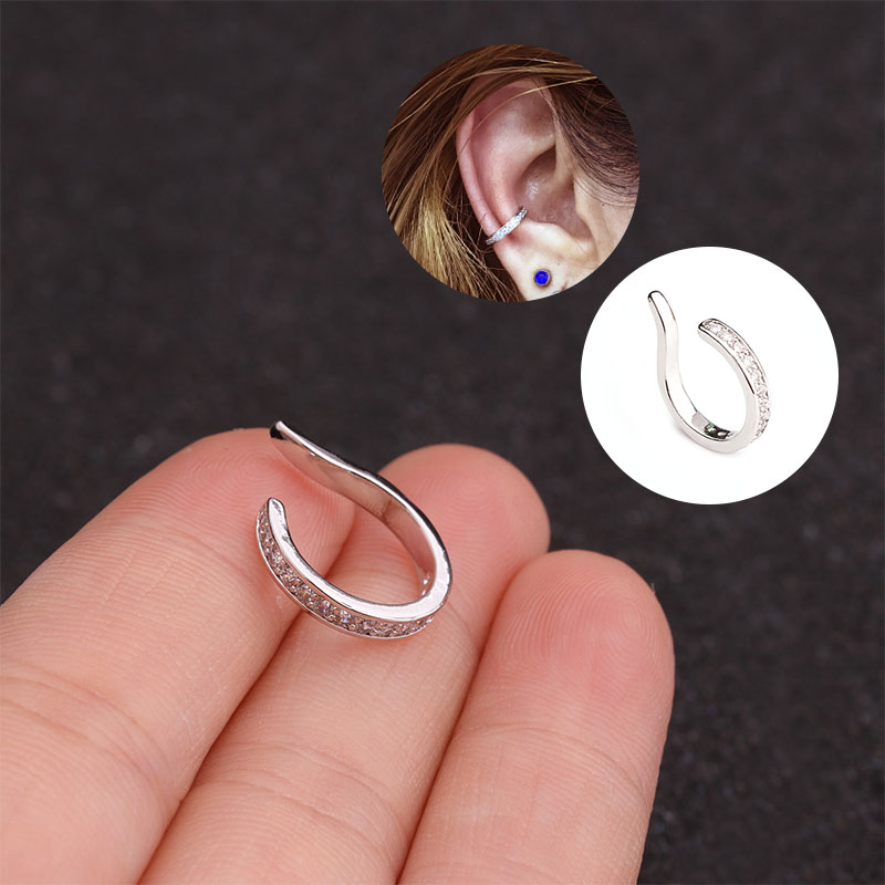 

1pc Adjustable Cz Crystal Cartilage Ear Cuff Ear Wrap No Piercing Earcuff Conch Cuff Earring Fake Piercing Jewelry