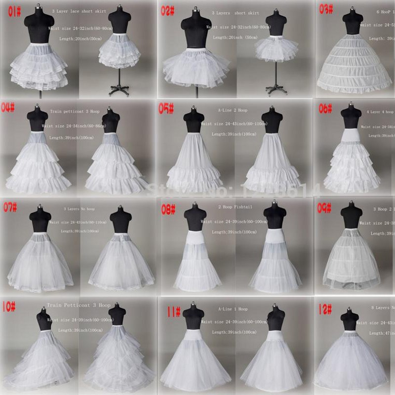 

10 Style Cheap White A Line Ball Gown Mermaid Wedding Prom Bridal Petticoats Underskirt Crinoline Wedding Accessories Bridal slip Tutu Skirt