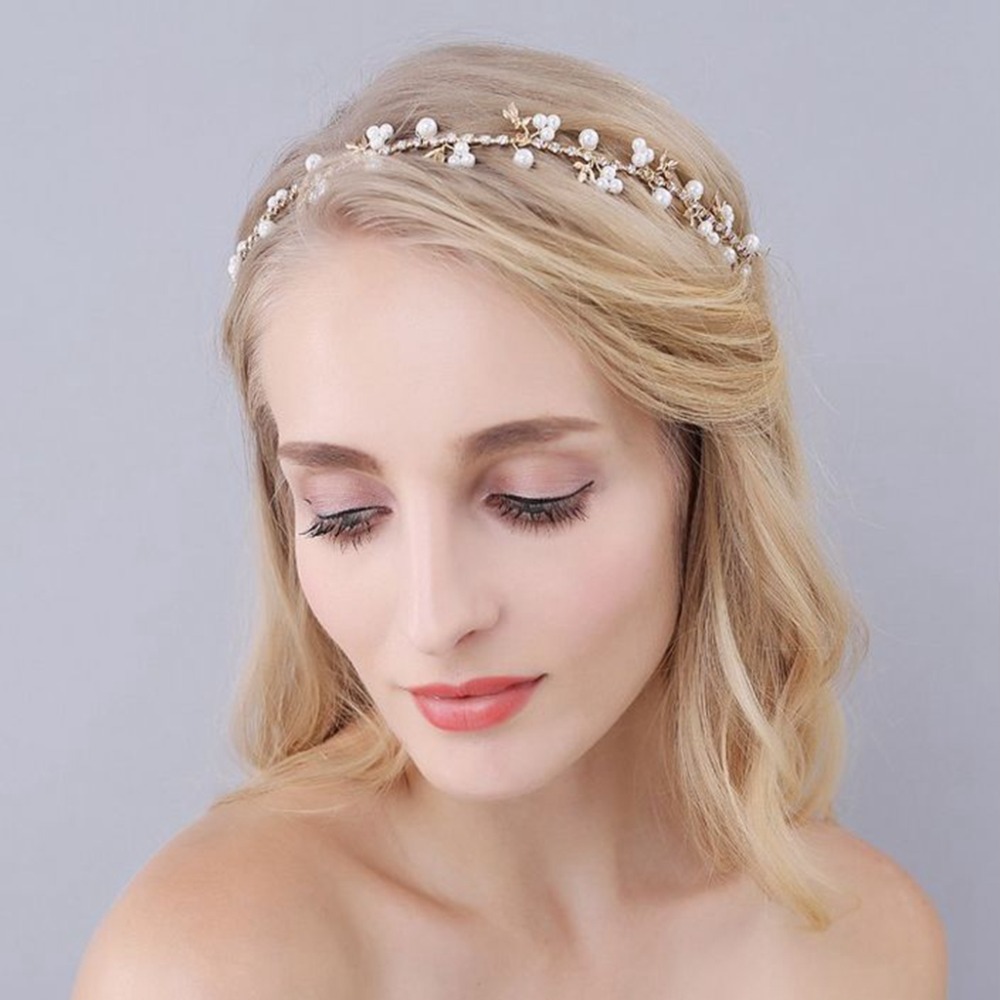 

Alloy small leaf rhinestone bridal hair accessory12