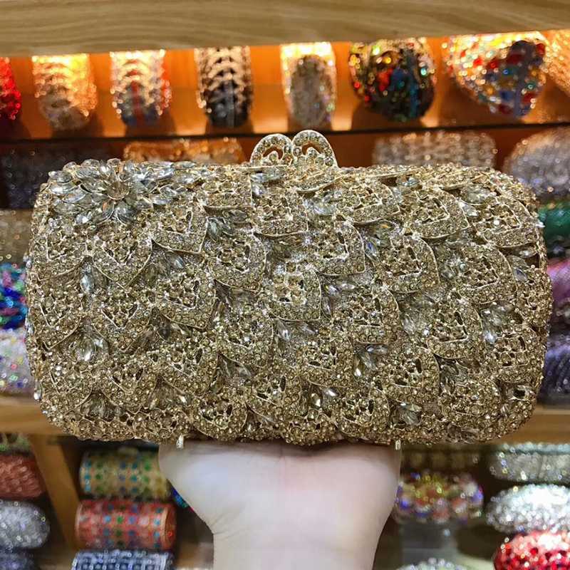 

Gold Evening Bags For Women Crystal Shoulder Handbags Fashion Ladies Mini Party Prom Clutch Purses Chain Mini Handbag, Silver