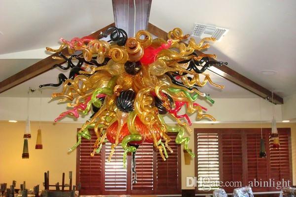 

Blown Glass Art Chandelier Light Hotel Decoration AC 110V 240V LED Light Source Murano Glass Chandelier
