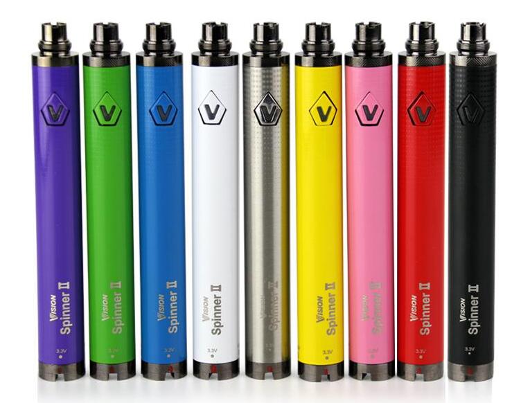 

2020 Vision Spinner 2 Battery 1650mAh Adjustable Voltage Spinner II 510 Thread For E cigarette Vape Pen DHL shipping