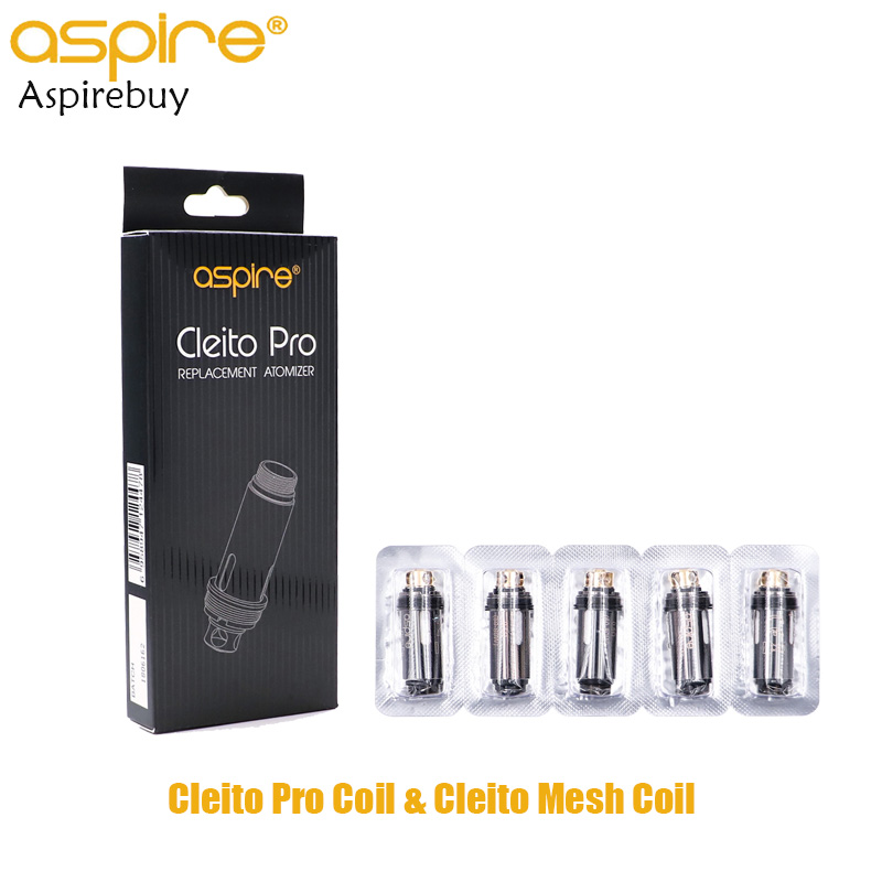 

Aspire Cleito Pro Coil 0.5ohm & Cleito Mesh Coil 0.15ohm For Aspire Cleito Pro Tank 5PCS/PACK Aspire Coil 100% Original