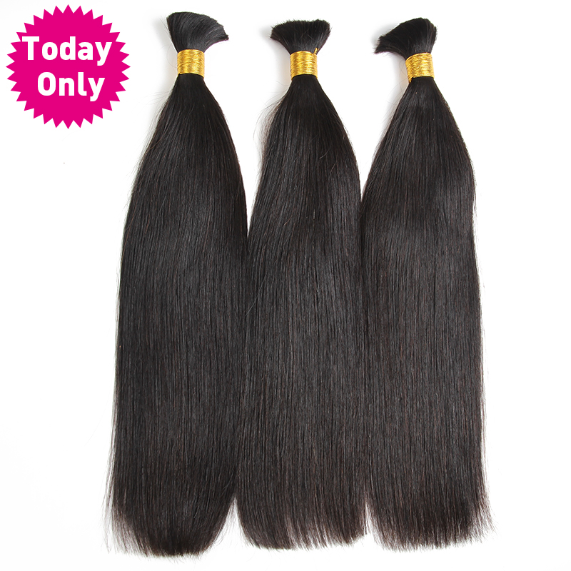 

TODAY ONLY Blonde Brazilian Hair Weave Bundles Straight Hair Extensions 613 Bundles Human Braiding Bulk No Weft