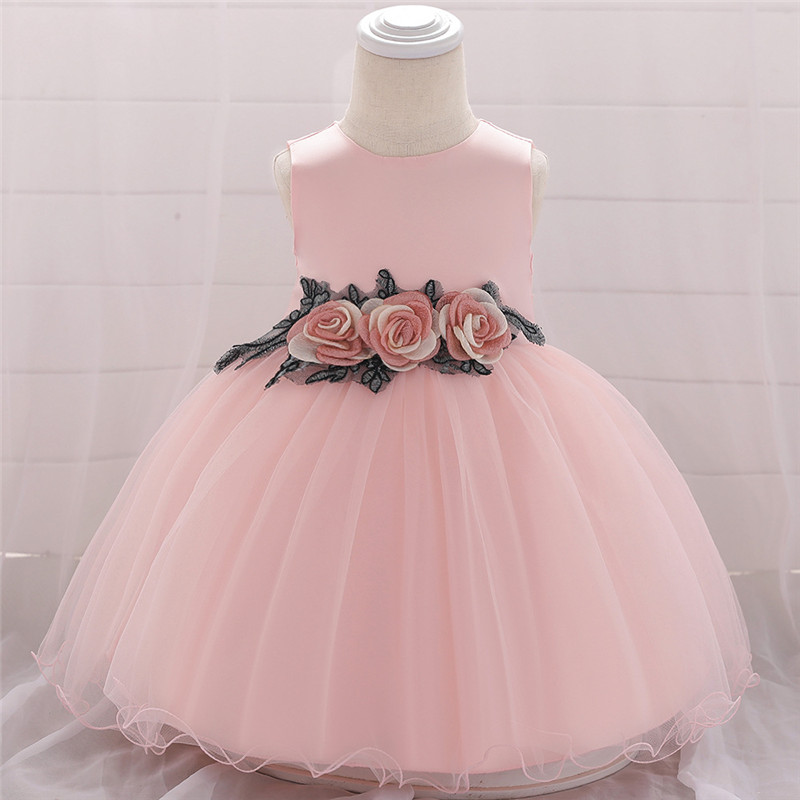 

0-2 Years New baby girl Dress Cute Clothes Elegant Flower Leaves princess Dress Party Banquet Beautiful fashion