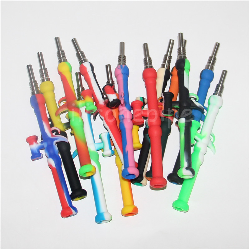 

Silicone pipe smoking pipe dab straw pipes nectar collector multi Colors silicone oil dab rigs with dab tool VS twisty glass blunt