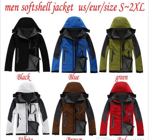

TOP north Men Softshell Jacket face coat Men Outdoors Sports Coats women Ski Hiking Windproof Winter Outwear Soft Shell men hiking jacket, Brown