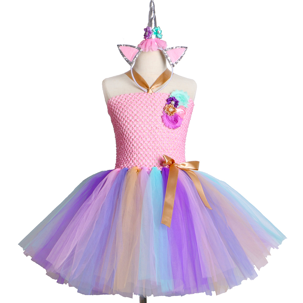 Abiti da Ragazza Honestyi Gonna Arcobaleno Fascia Bambino Tutu Costume da Principessa Vestito Bowknot Bambine Abito Cosplay Gonna Partito Vestiti Bello Ragazze Partito gonne Festa Compleanno