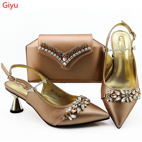 

Italian matching gold shoe and bag set african wedding shoe and bag sets!! MJ1-13, Magenta