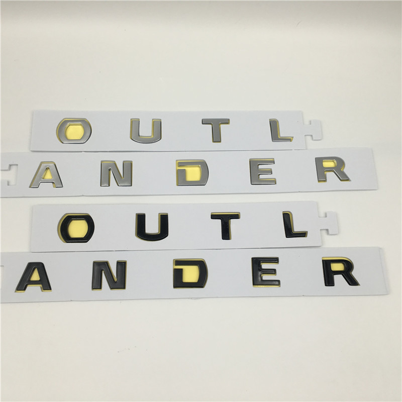 

Car Accessories Exterior For Mitsubishi Outlander Front Hood Emblems Badge Bonnet Logo Letters Script Stickers, Color