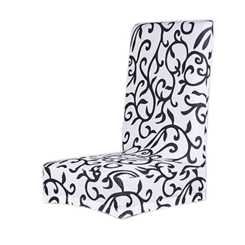 

Super Fit Stretch Removable Washable Short Dining Chair Cover Protector Seat Slipcover for Hotel / Dining Room / Ceremony (Print