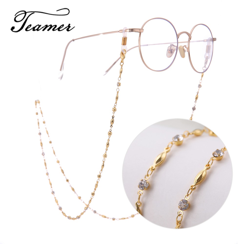 

Apparel Accessories Teamer 78cm Exquisite Fashion Glasses Chain CZ Crystal Sunglasses Lanyard Strap Necklace Eyeglass Cord Accessories