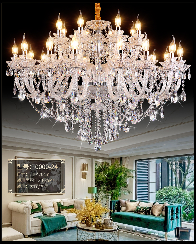 

Crystal chandelier European luxury atmosphere home led candle living room lamp creative simple modern dining room chandelier crystal lamp