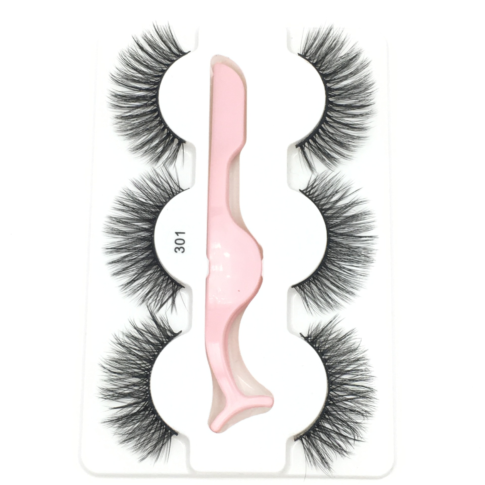 

3D Mink Eyelashes Thick Natural False Eyelashes Long Eyelash Extension Faux Fake Eye Lashes Makeup Tool With Tweezers 3Pairs/set RRA2513